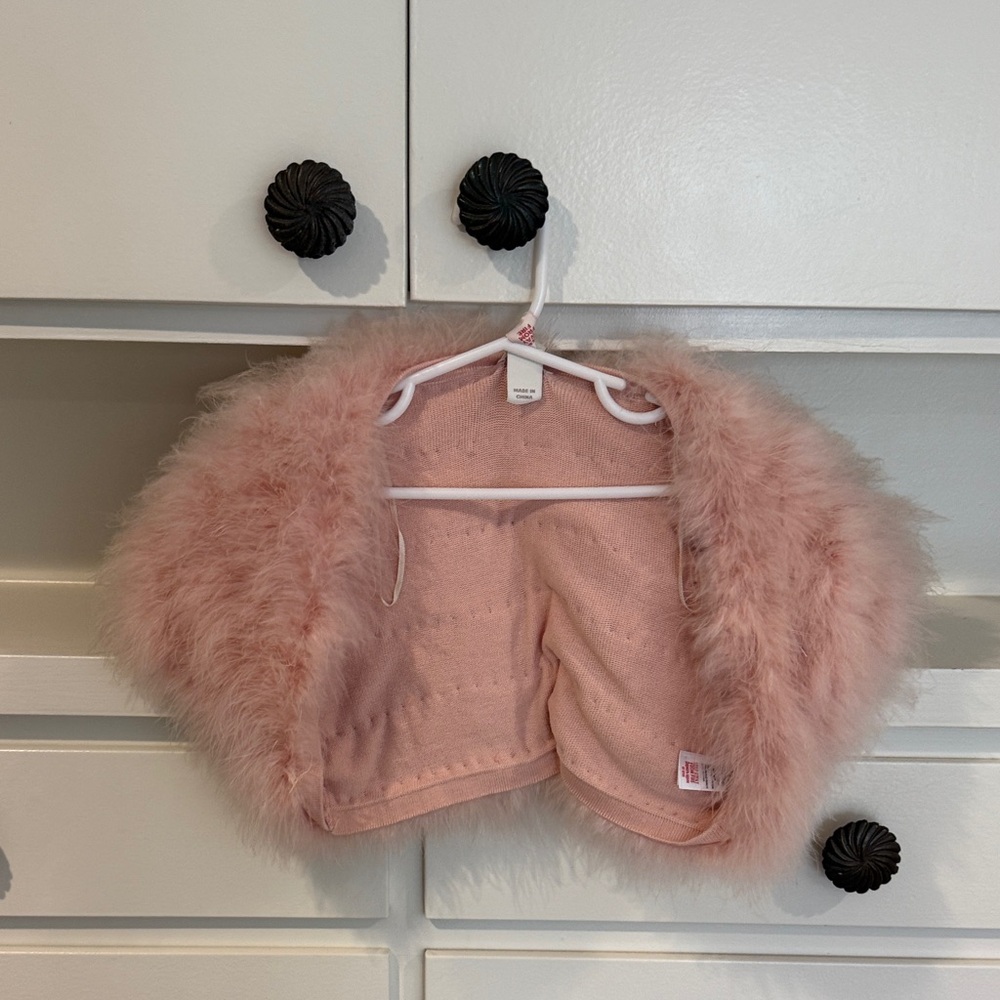 Monsoon Blush Pink Furry Kids Bolero